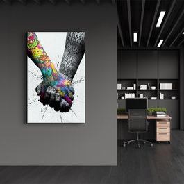 Wallity OGLS-8079 Pintura Decorativa de Vidrio Templado Multicolor 46 x 72 cm